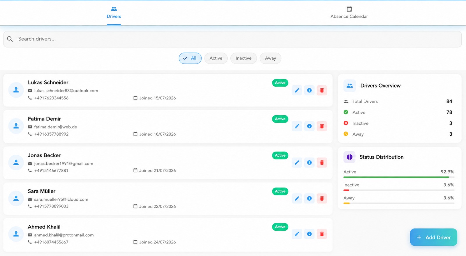Fleet Management Dashboard